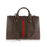 Gucci Brown Leather & Web Large Animalier Tote