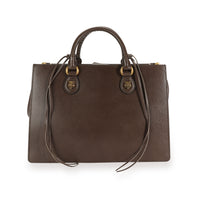 Gucci Brown Leather & Web Large Animalier Tote