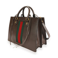 Gucci Brown Leather & Web Large Animalier Tote