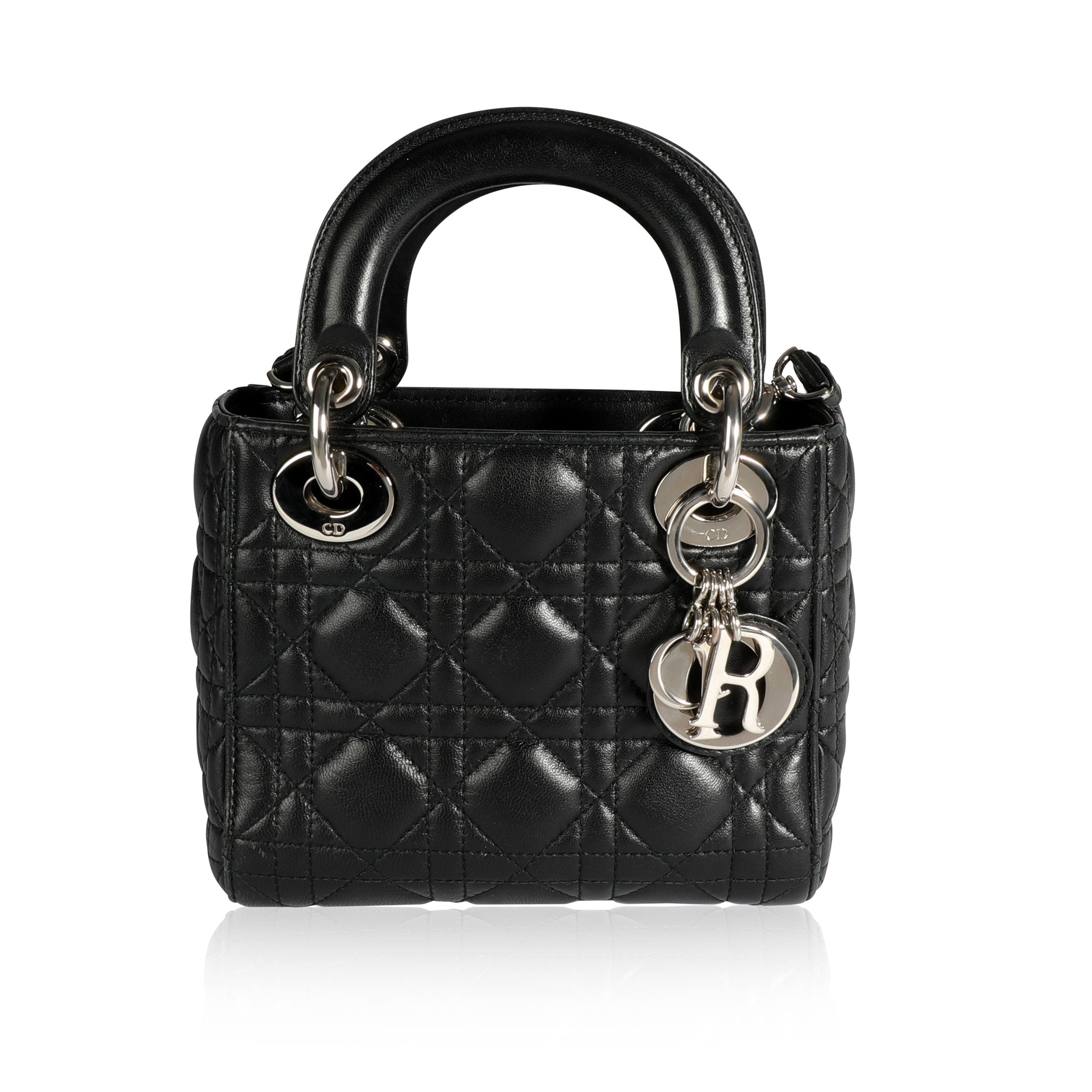 Dior - Lady Dior Milly Mini Bag Black Cannage Lambskin - Women
