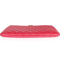 Chanel Raspberry Quilted Lambskin Large Boy O Case