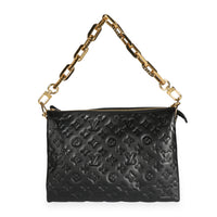 Louis Vuitton Black Monogram Embossed Lambskin Coussin MM