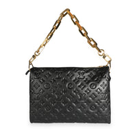 Louis Vuitton Black Monogram Embossed Lambskin Coussin MM