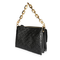 Louis Vuitton Black Monogram Embossed Lambskin Coussin MM