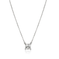 Tiffany & Co.  Solitaire Princess Cut Diamond Pendant in Platinum 1.00 CTW