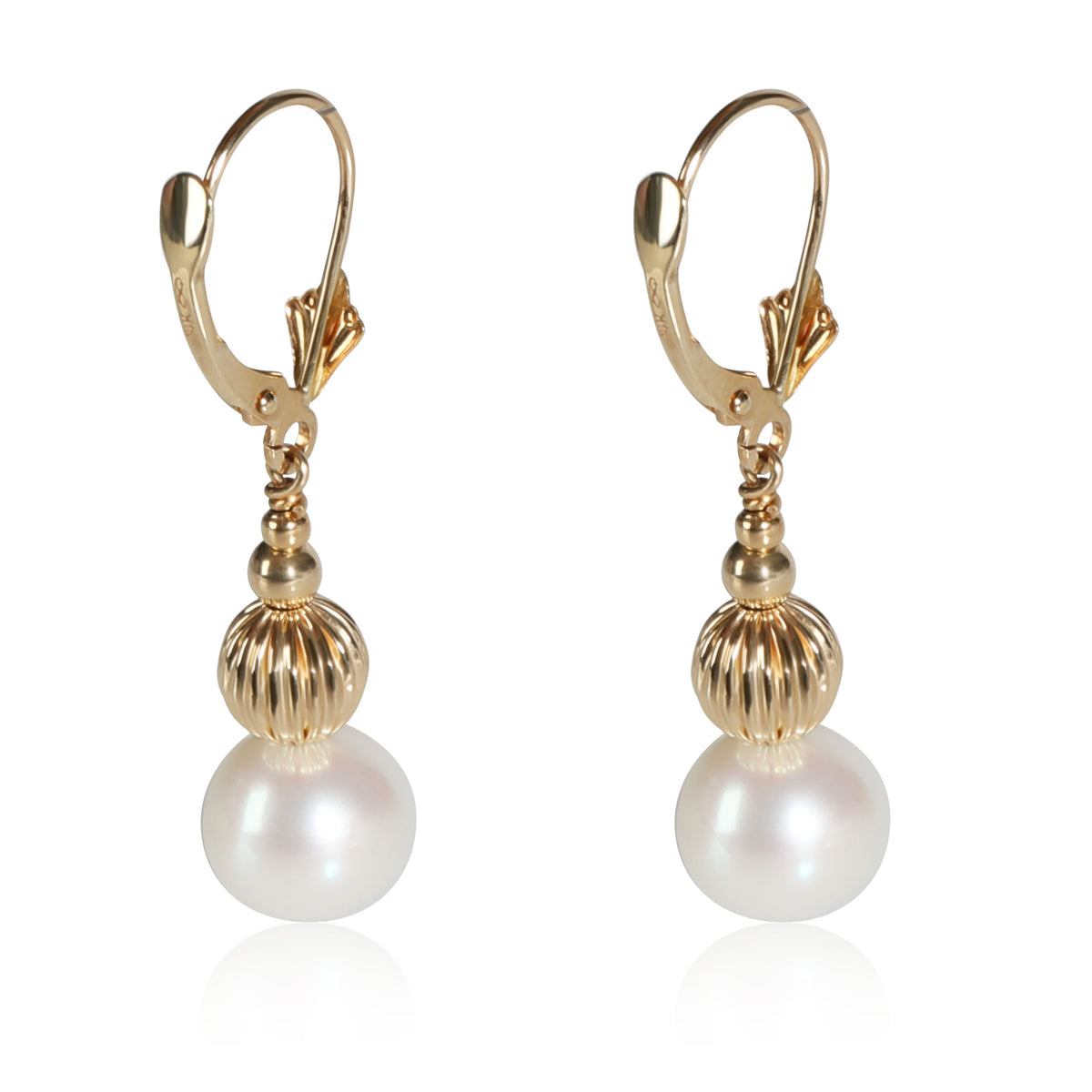 Pearl Drop Earring in 14K Yellow Gold