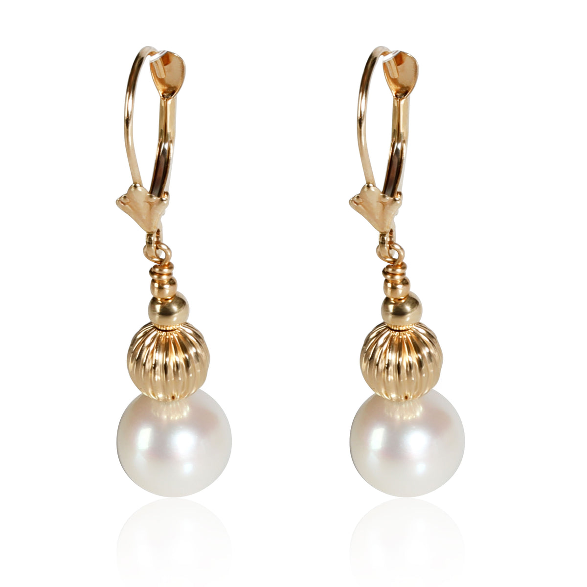 Pearl Drop Earring in 14K Yellow Gold