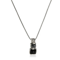 David Yurman Chiclet Hematite & Onyx Necklace in Sterling Silver 0.12 CTW