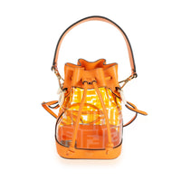 Fendi Orange Leather & Plexi Zucca Mini Mon Tresor Bag