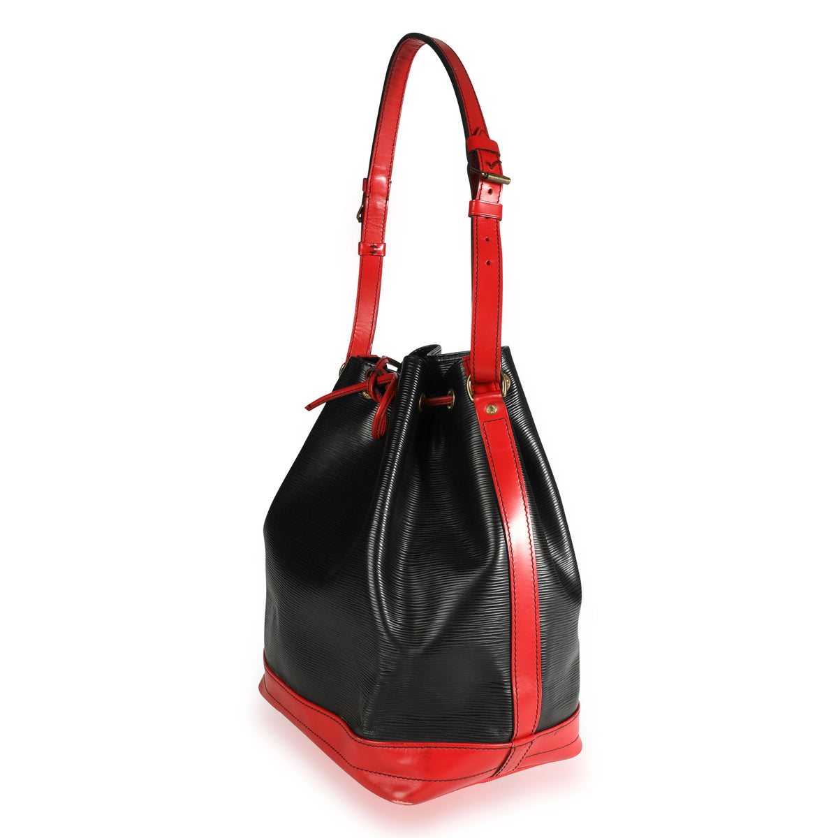 Louis Vuitton Vintage Black & Red Epi Leather Noé Bag