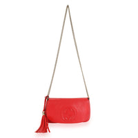 Gucci Red Pebbled Leather Medium Soho Chain Bag