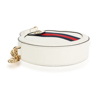 Gucci White Leather & Web Round Ophidia Mini Bag