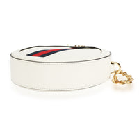 Gucci White Leather & Web Round Ophidia Mini Bag