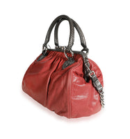 Marc Jacobs Red Leather & Gray Snakeskin Stam Bag