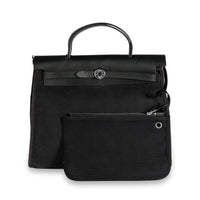 Hermès Black Toile & Vache Hunter Leather Herbag Zip 31