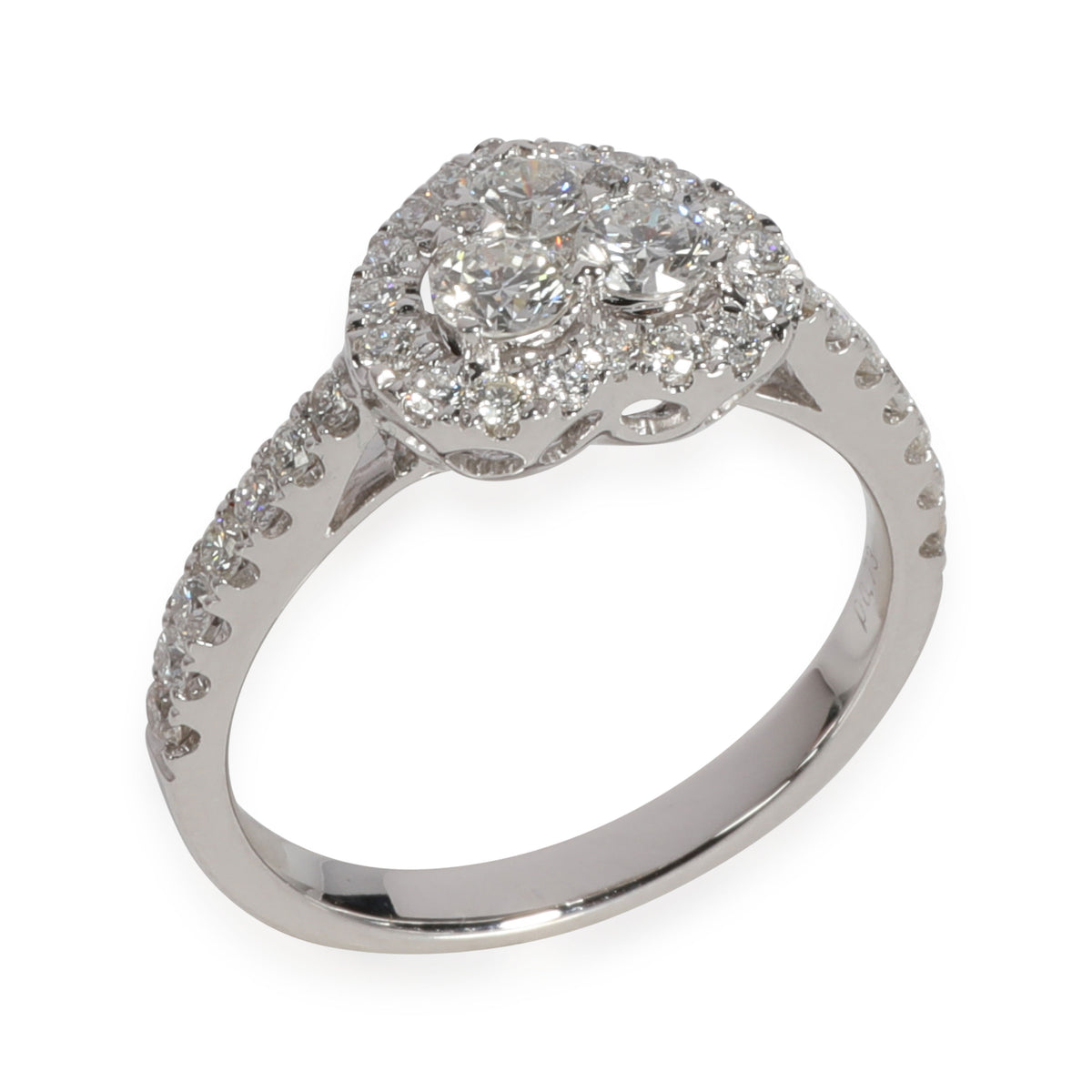 Diamond Heart Shaped  Ring in 18K White Gold 0.73 CTW