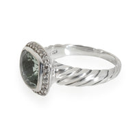 David Yurman Noblesse Prasiolite Diamond Ring in Sterling Silver 0.15 C