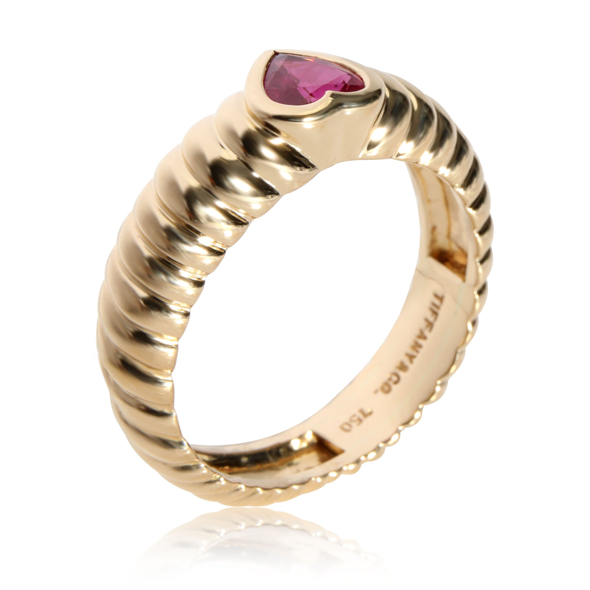 Tiffany & Co. Vintage Ruby Heart Ring in 18K Yellow Gold