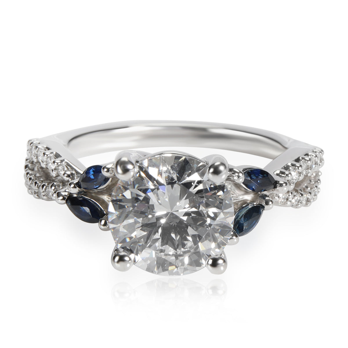 Brilliant Earth Diamond Sapphire Platinum Engagement Ring GIA D