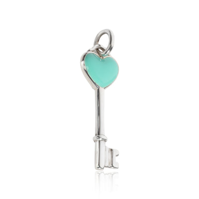 Tiffany & Co. Keys Enamel Heart Charm in Sterling Silver