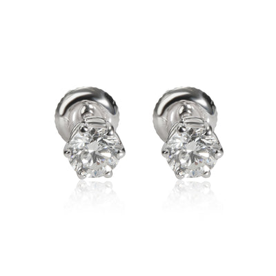 6 Prong Diamond Stud Earring in 14K White Gold G SI2 1.00 CTW