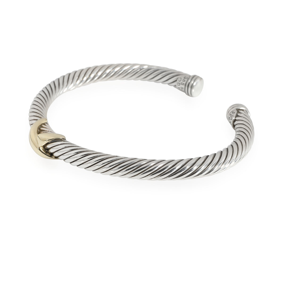 David Yurman X Cable Cuff in 14K Yellow Gold/Sterling Silver