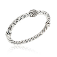 David Yurman Cable Diamond Bangle in  Sterling Silver 0.30 CTW