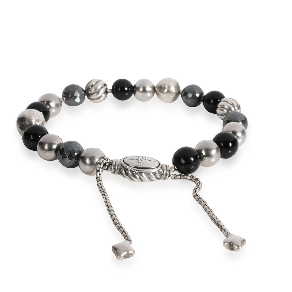David Yurman Hematite & Black Onyx Spiritual Beads Bracelet in Sterling Silver