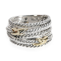 David Yurman Crossover X Band in 18K Yellow Gold & Sterling Silver
