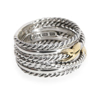 David Yurman Crossover X Band in 18K Yellow Gold & Sterling Silver