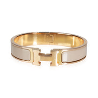 Hermès Clic H Taupe Gold Plated Bracelet