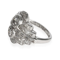 Vintage Art Deco Cocktail Diamond Ring in  Platinum E-F VS 1.65 CTW