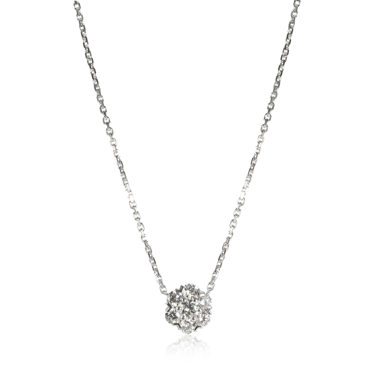Van Cleef & Arpels Fleurette Diamond Necklace in 18K White Gold 1.02 CTW