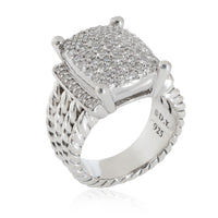 David Yurman Wheaton Diamond Ring in  Sterling Silver 1.12 CTW