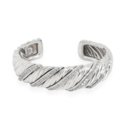 David Yurman Diamond Cuff in  Sterling Silver 1.12 CTW