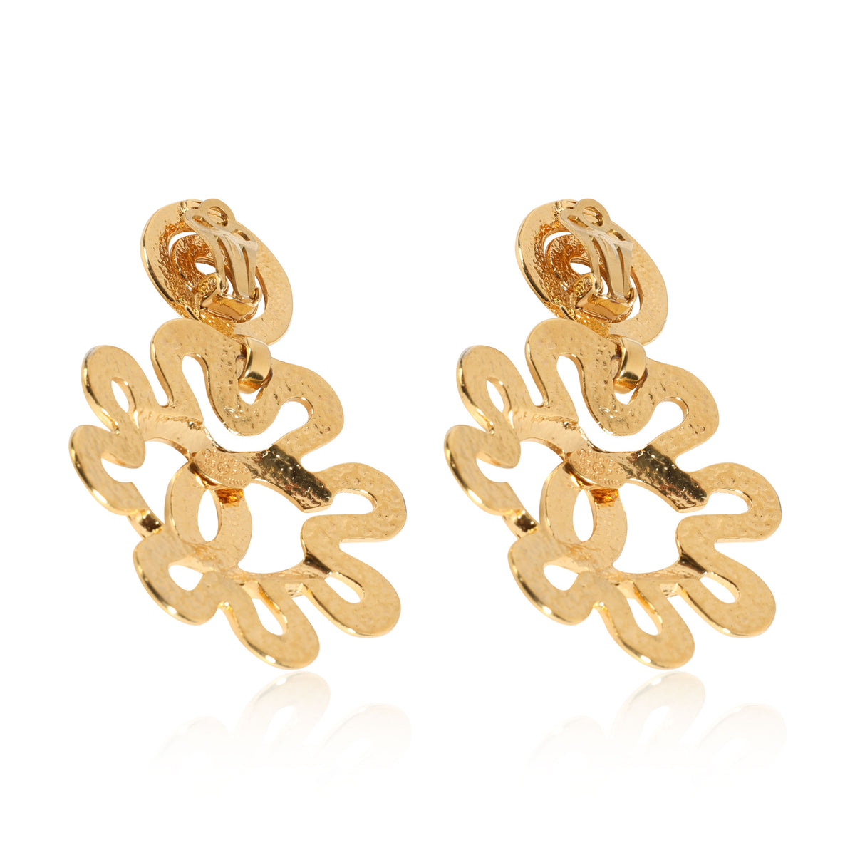 Chanel 95P Flower Drop Earrings