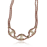 Chanel B18 C Burgundy Woven Wrap Necklace