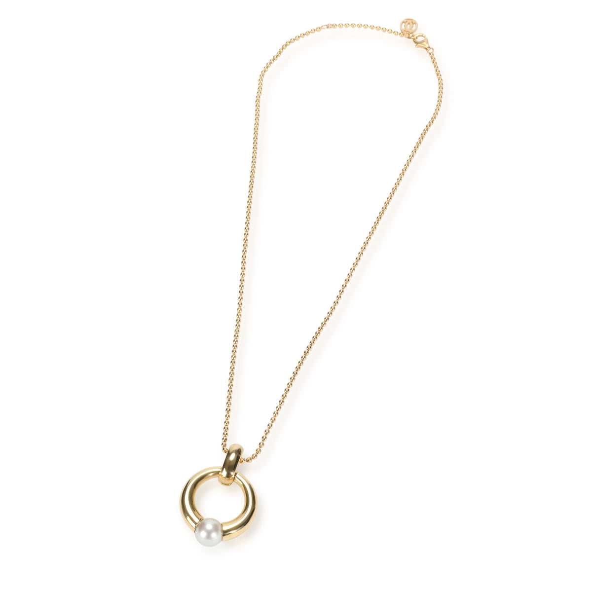 Vintage Cartier Pearl Necklace in 18K Yellow Gold