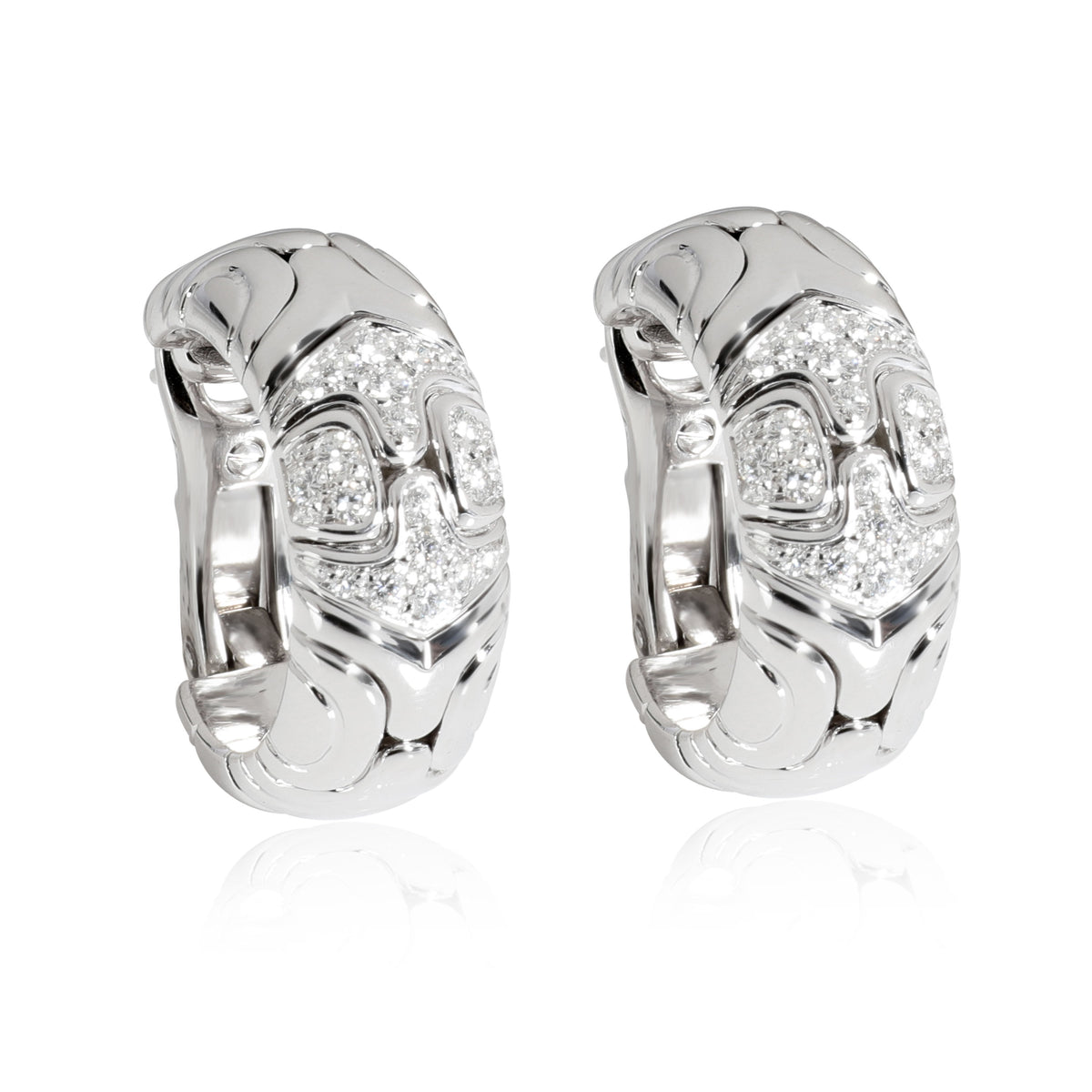Bulgari Spiga Diamond Earring in 18K White Gold 0.45 CTW