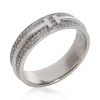 Tiffany & Co. T Pave Diamond Band in 18K White Gold 0.57 CTW