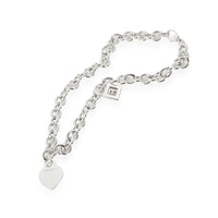 Return to Tiffany Heart Tag Necklace with F Charm in Sterling Silver