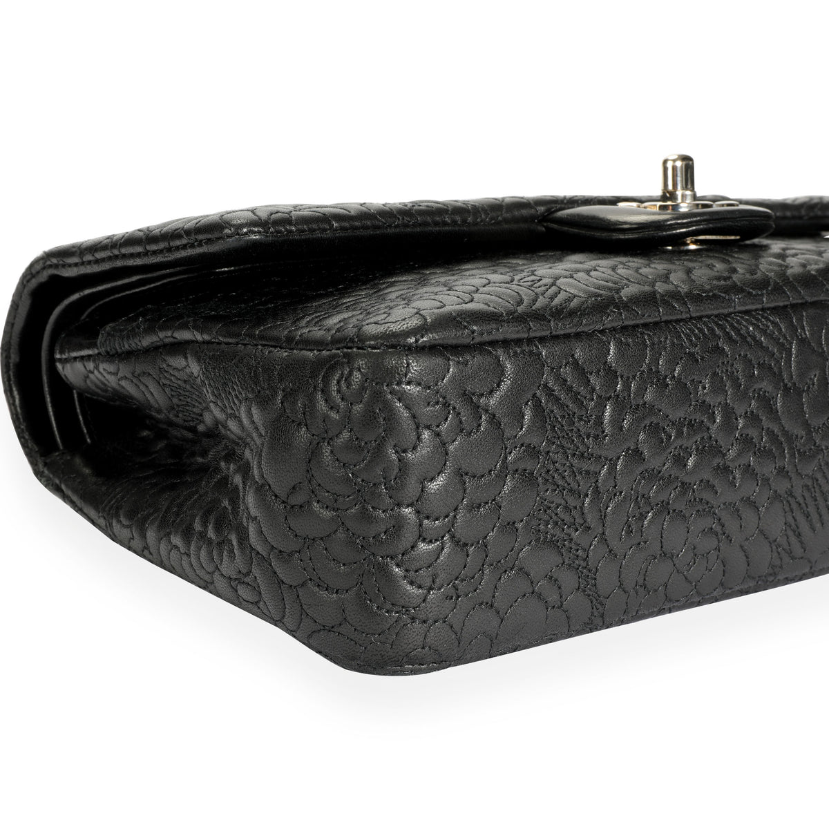 Chanel Black Camellia-Embossed Lambskin Classic Medium Double Flap Bag by  WP Diamonds – myGemma