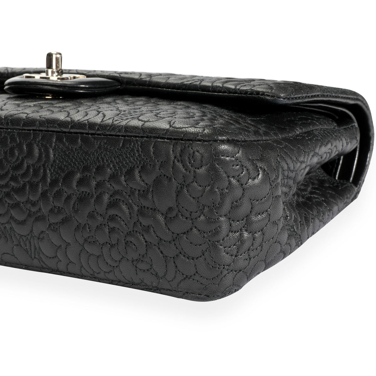 Chanel Black Camellia-Embossed Lambskin Classic Medium Double Flap Bag by  WP Diamonds – myGemma