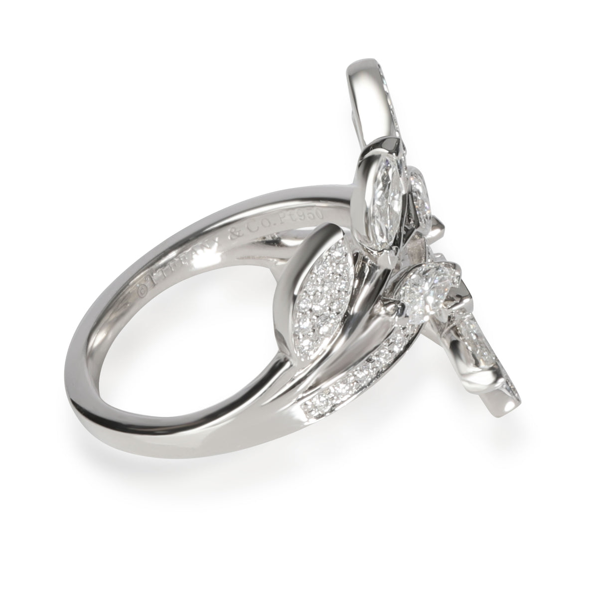 Tiffany & Co. Victoria Vine Diamond Fashion Ring in  Platinum 1.19 CTW