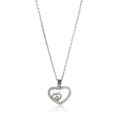 Chopard Happy Hearts Diamond Pendant in 18K White Gold 0.25 CTW