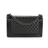 Chanel Black Lambskin Quilted Large Boy Bag