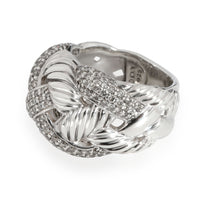 David Yurman Woven Cable Diamond Ring in  Sterling Silver 1.37 CTW