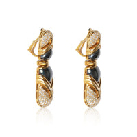 Bulgari Parentisi Diamond & Hematite Earrings in 18K Yellow Gold 10.78 CTW