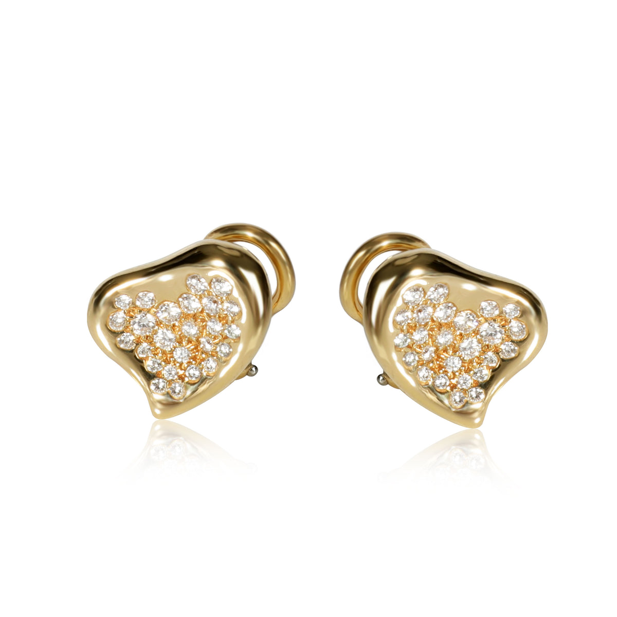 Tiffany & Co. Elsa Peretti Full Heart Diamond Earrings in 18K Gold 0.50 CTW