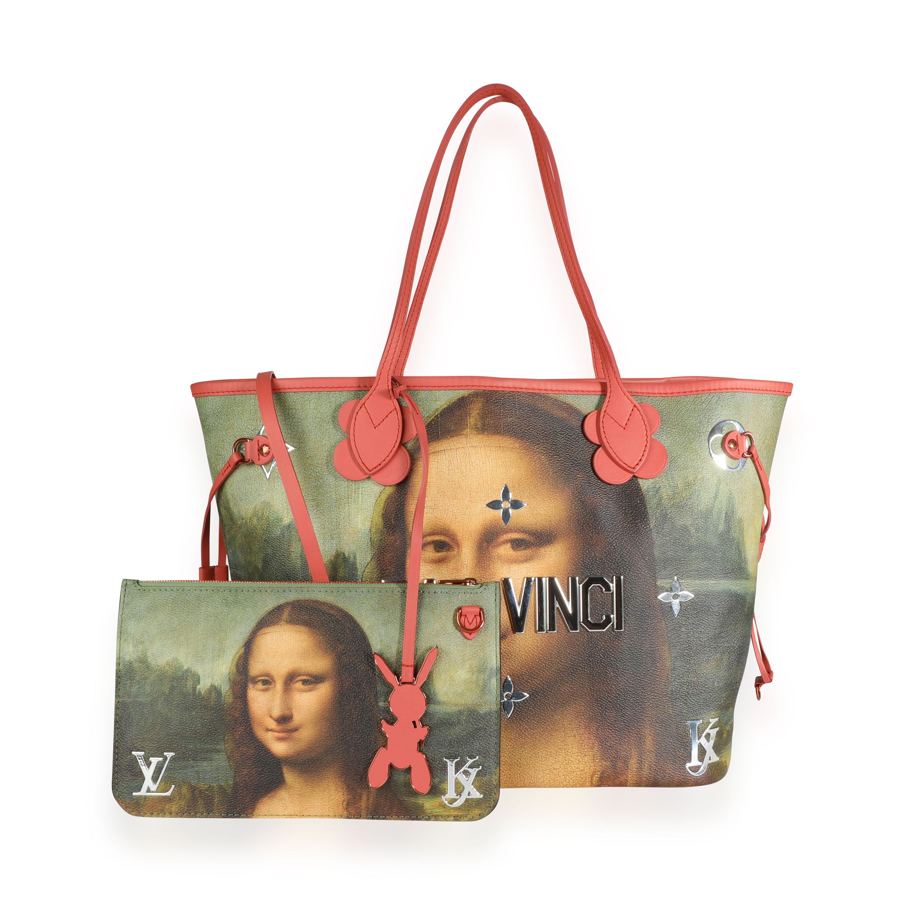 ❤️Auth LOUIS VUITTON Masters Koons DA VINCI Mona Lisa Neverfull Tote Bag ❤️